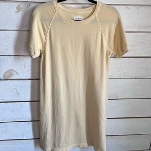 Lou & Grey yellow cotton sweatshirt dress size XS